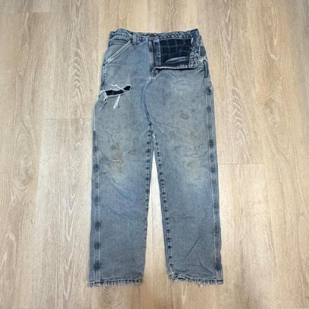 Men's Blue and Grey Jeans